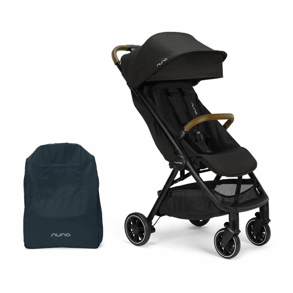 Nuna TRVL Compact Stroller with Raincover & Travel Bag - Caviar