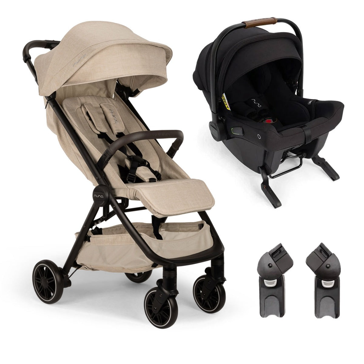Nuna TRVL Compact Stroller with PIPA URBN Car Seat - Biscotti