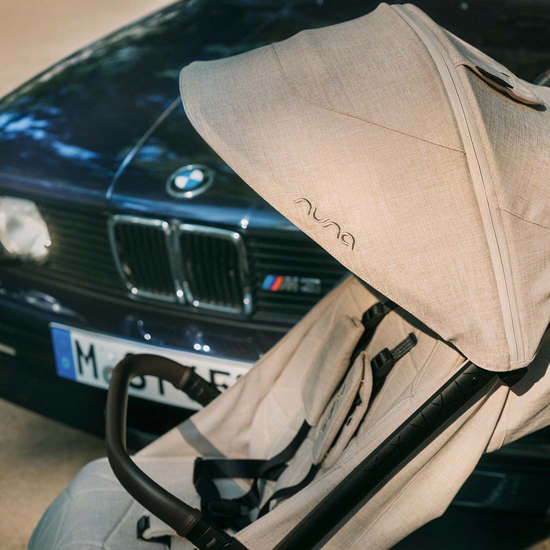 Nuna TRVL LX BMW Collection Compact Stroller with Raincover & Travel Bag - Mica
