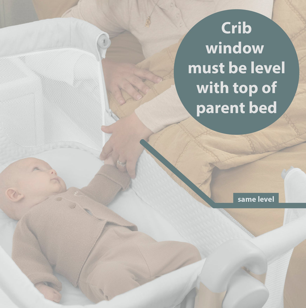 Obaby Cloud Bedside Crib - Grey