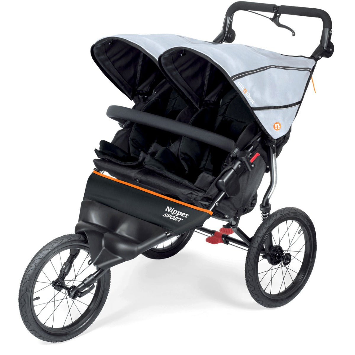 Out n About Nipper Sport V5 Double Pushchair - Rocksalt Grey