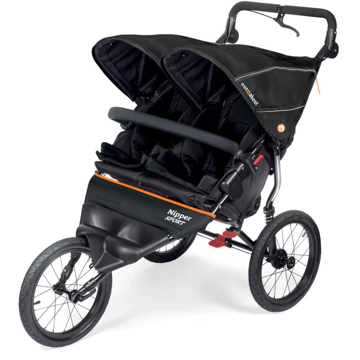 Out n About Nipper Sport V5 Double Pushchair - Summit Black