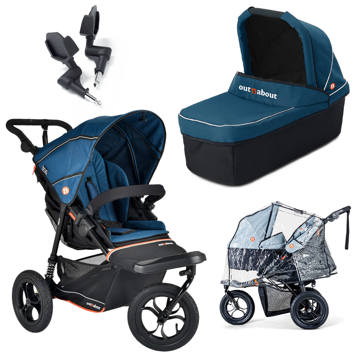 Out n About Nipper V6 Single Newborn Bundle - Highland Blue