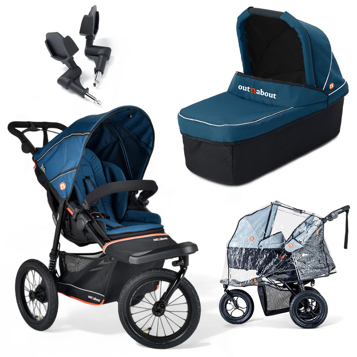 Out n About Nipper V6 Plus Single Newborn Bundle - Highland Blue