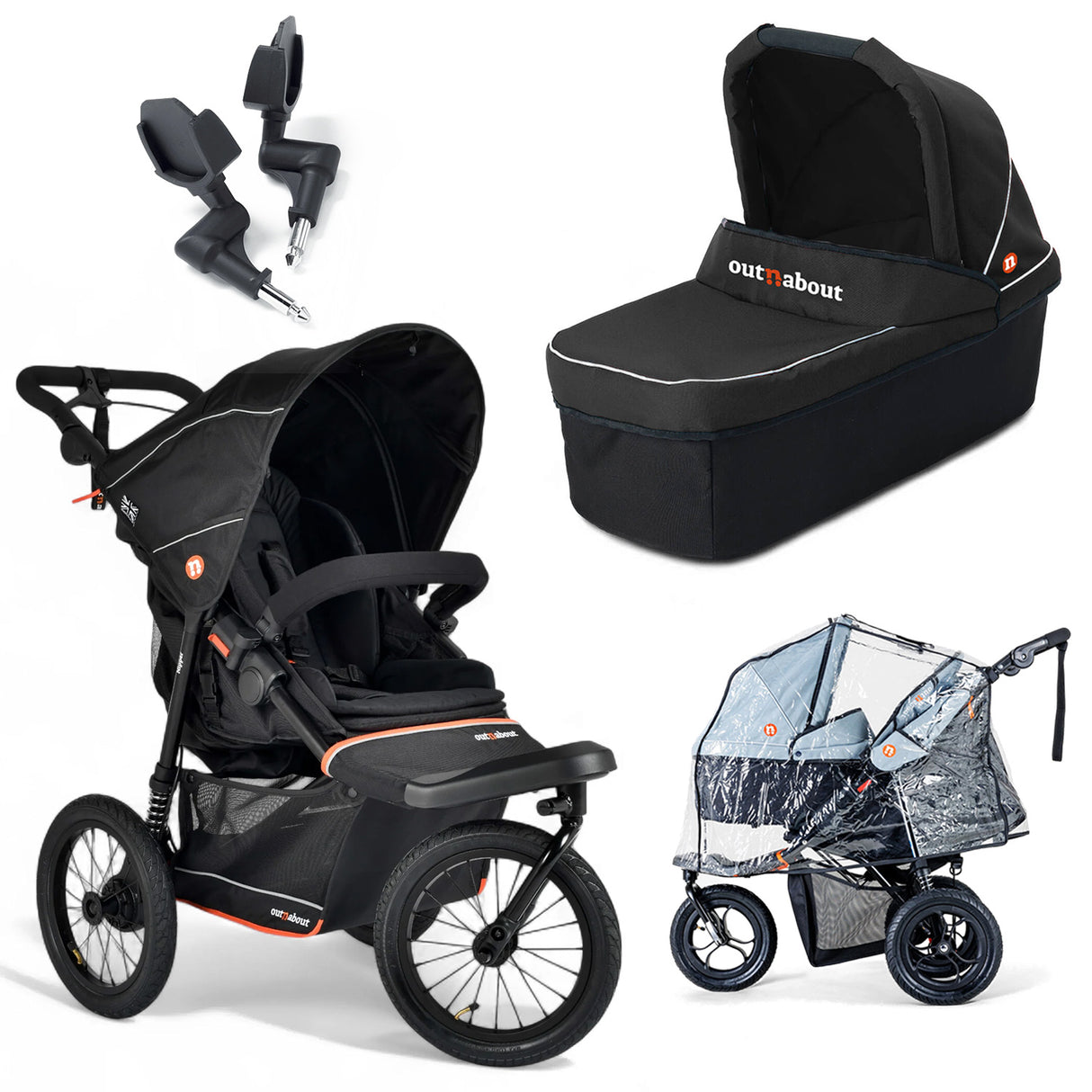 Out n About Nipper V6 Plus Single Newborn Bundle - Summit Black