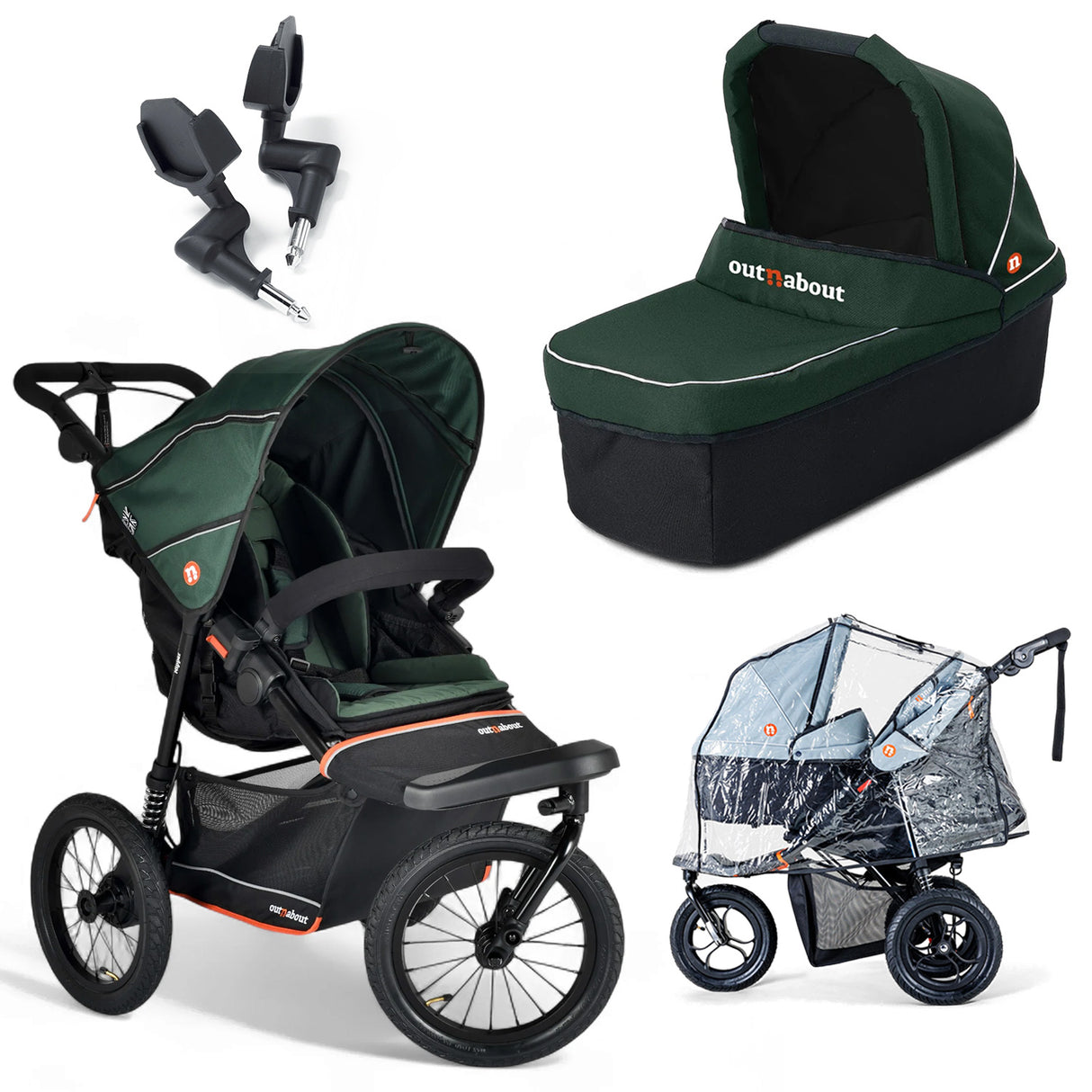 Out n About Nipper V6 Plus Single Newborn Bundle - Sycamore Green