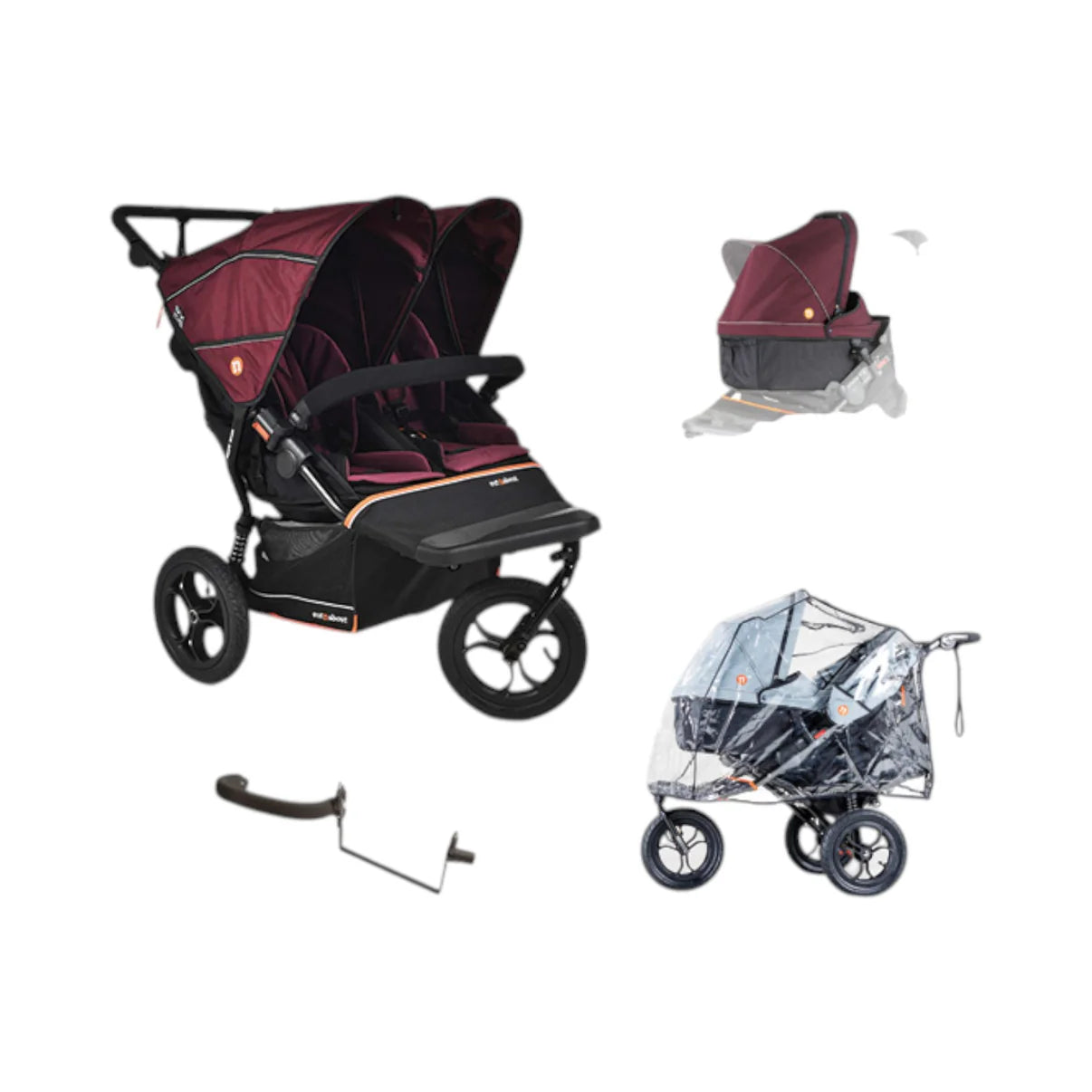 Out n About Nipper V6 Double Newborn & Toddler Bundle - Brambleberry Red