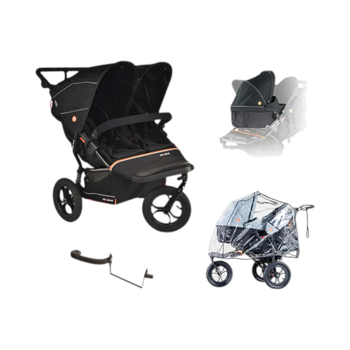 Out n About Nipper V6 Double Newborn & Toddler Bundle - Summit Black