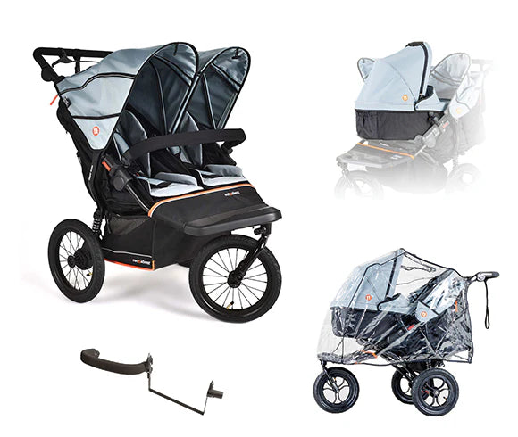 Out n About Nipper V6 Plus Double Newborn & Toddler Bundle - Rocksalt Grey