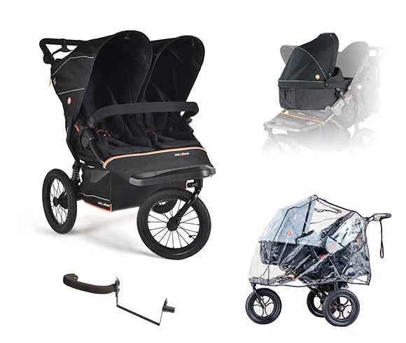Out n About Nipper V6 Plus Double Newborn & Toddler Bundle - Summit Black