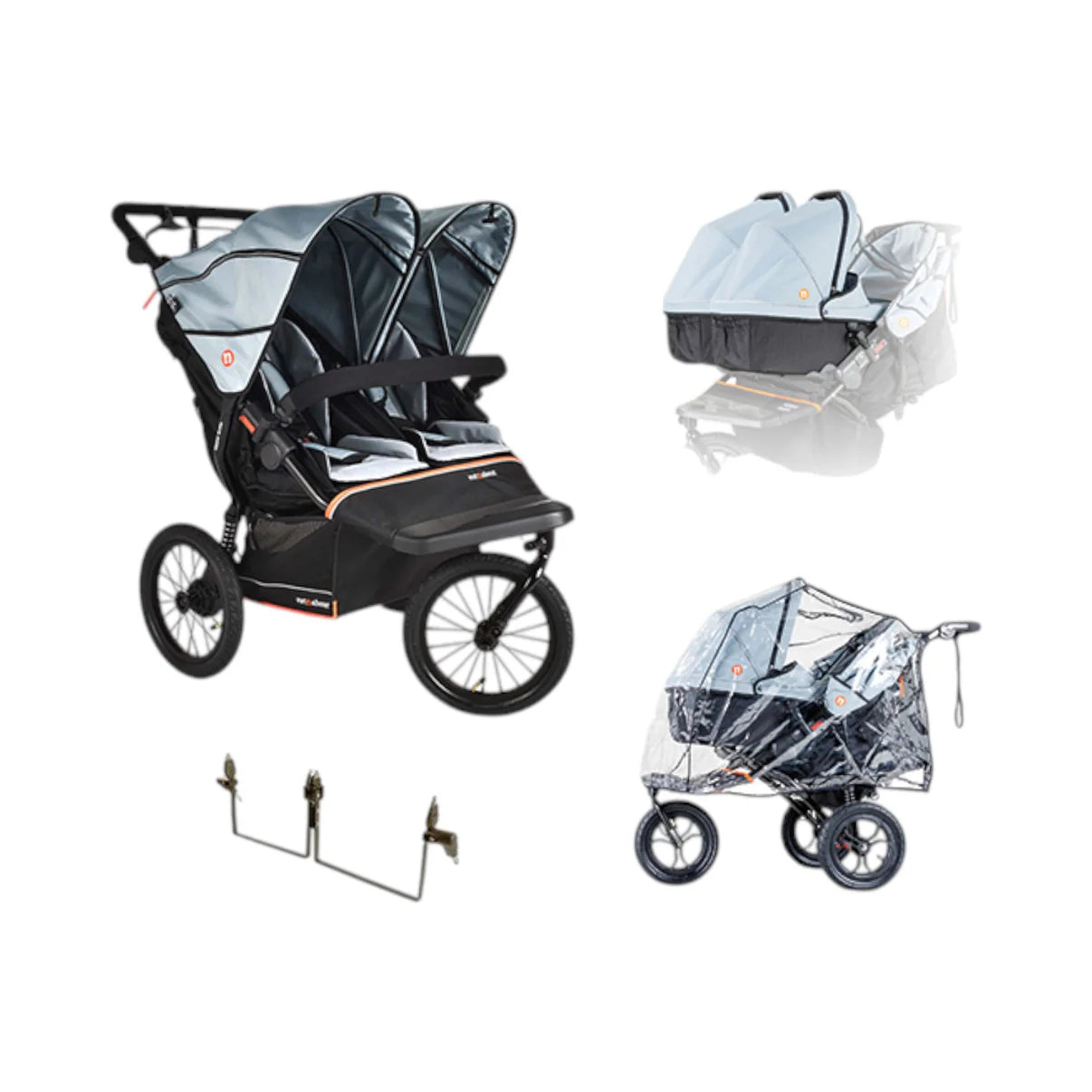 Out n About Nipper V6 Plus Twin Bundle - Rocksalt Grey