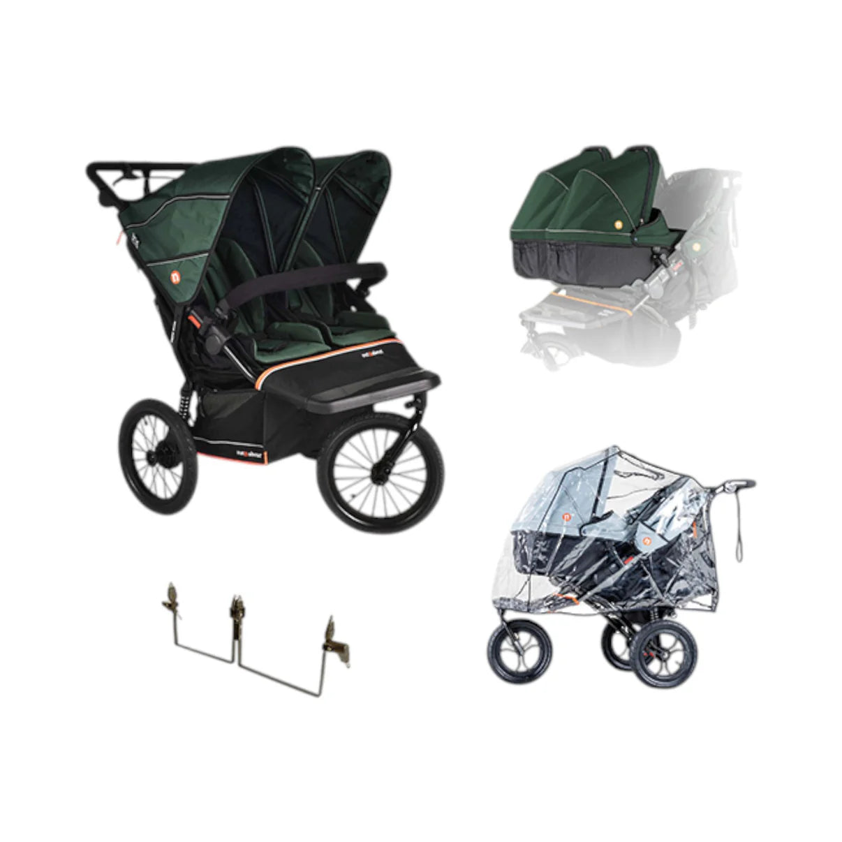 Out n About Nipper V6 Plus Twin Bundle - Sycamore Green