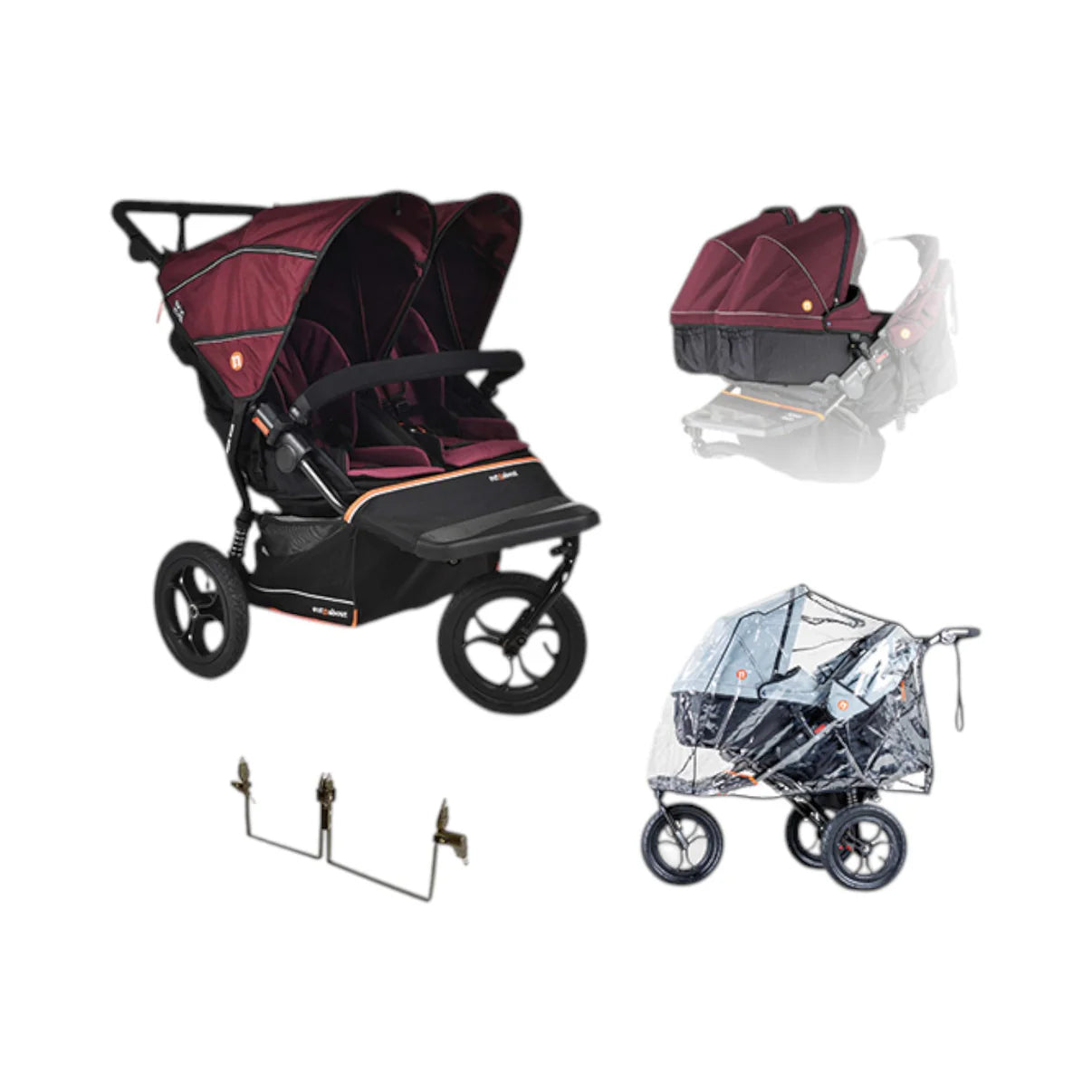 Out n About Nipper V6 Twin Bundle - Brambleberry Red