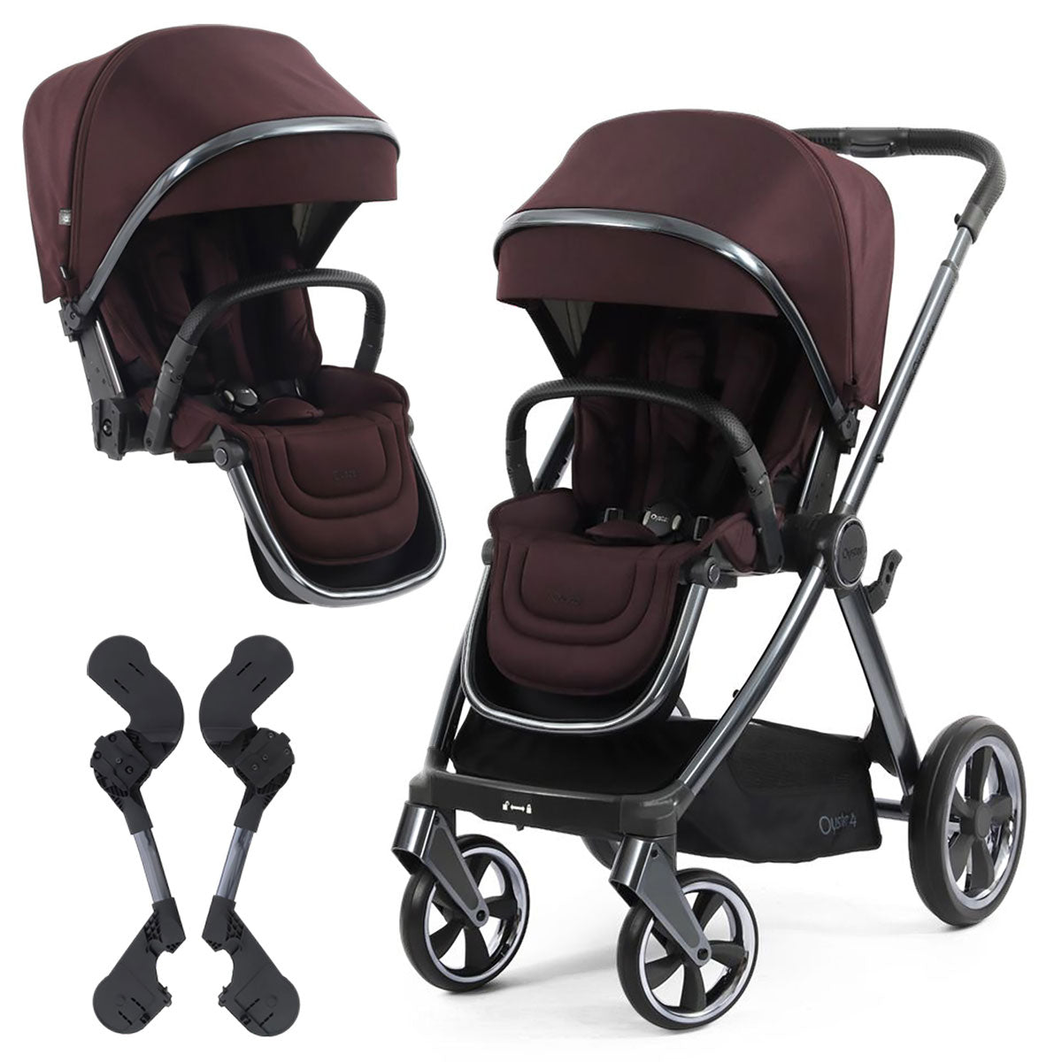 BabyStyle Oyster 4 Tandem Stroller - Mulberry