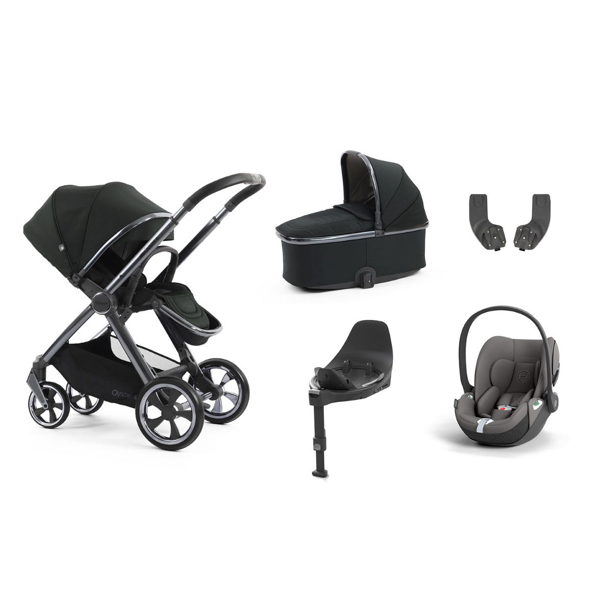 BabyStyle Oyster 4 Essential 5 Piece Cybex Cloud T Bundle - Black Olive