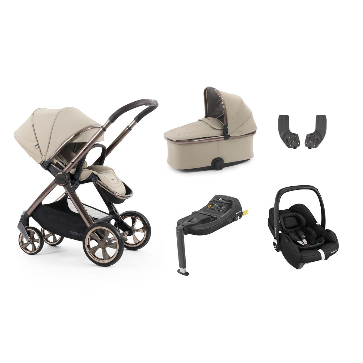 BabyStyle Oyster 4 Essential 5 Piece Maxi-Cosi Cabriofix i-Size Bundle - Buttermilk