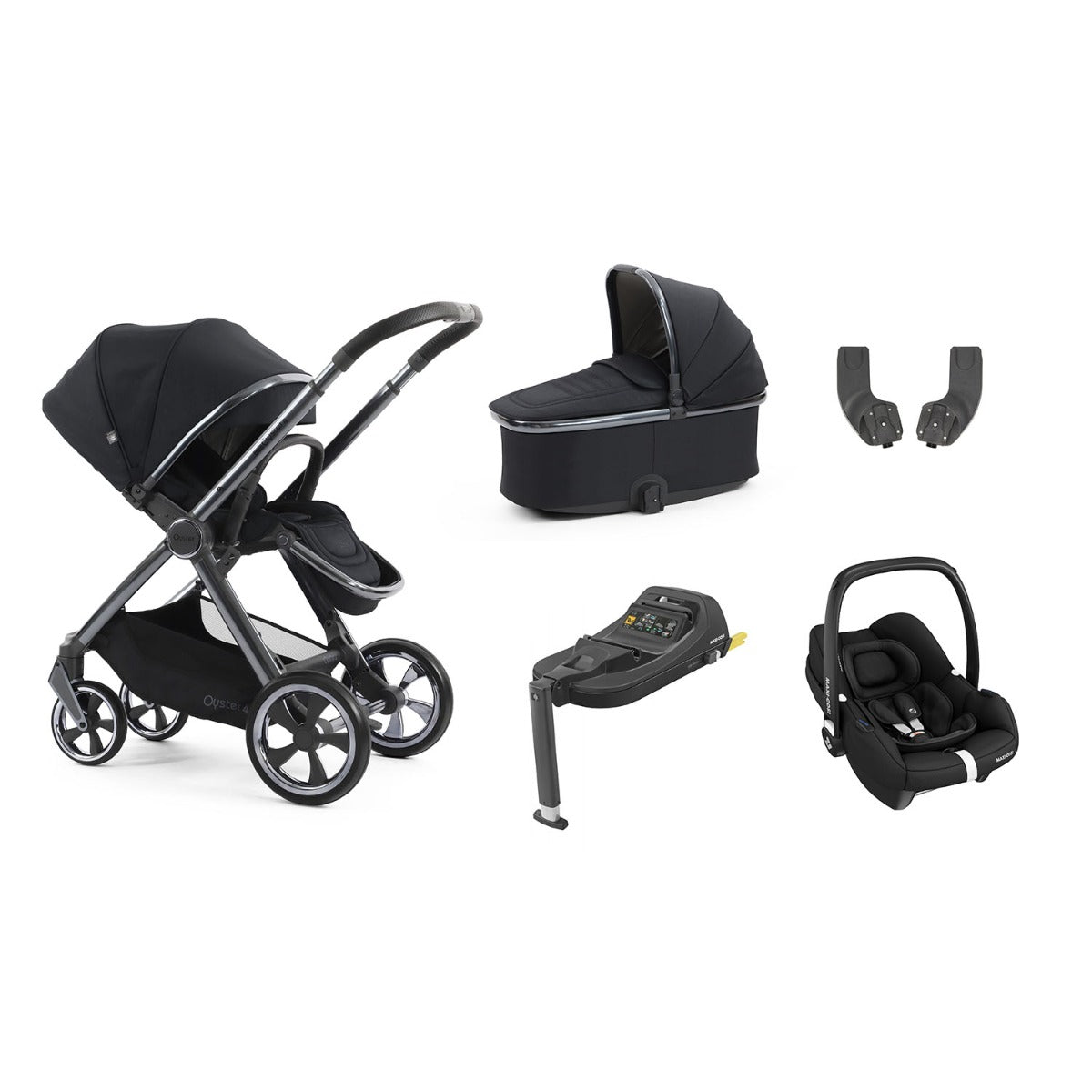 BabyStyle Oyster 4 Essential 5 Piece Maxi-Cosi Cabriofix i-Size Bundle - Carbonite