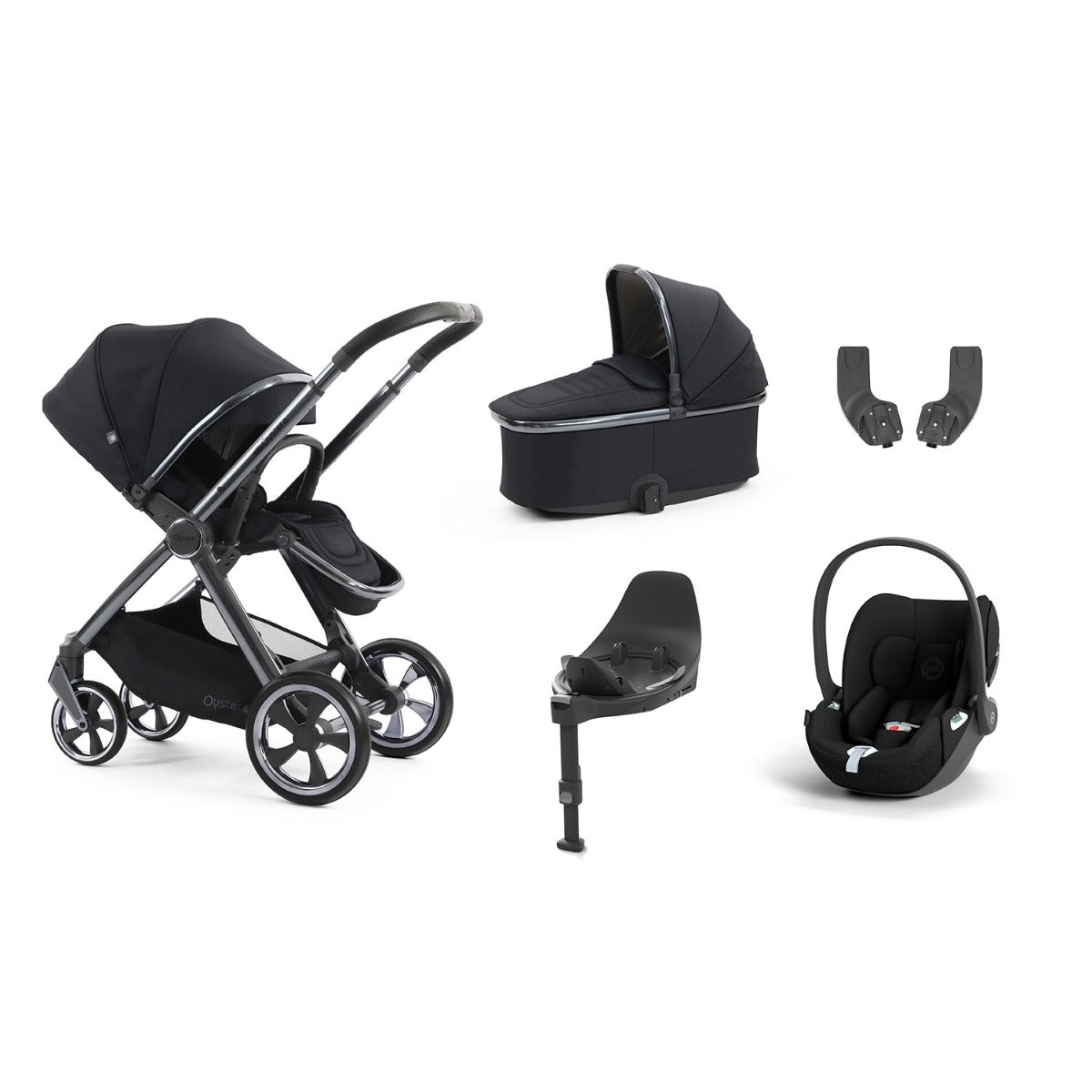 BabyStyle Oyster 4 Essential 5 Piece Cybex Cloud T Bundle - Carbonite