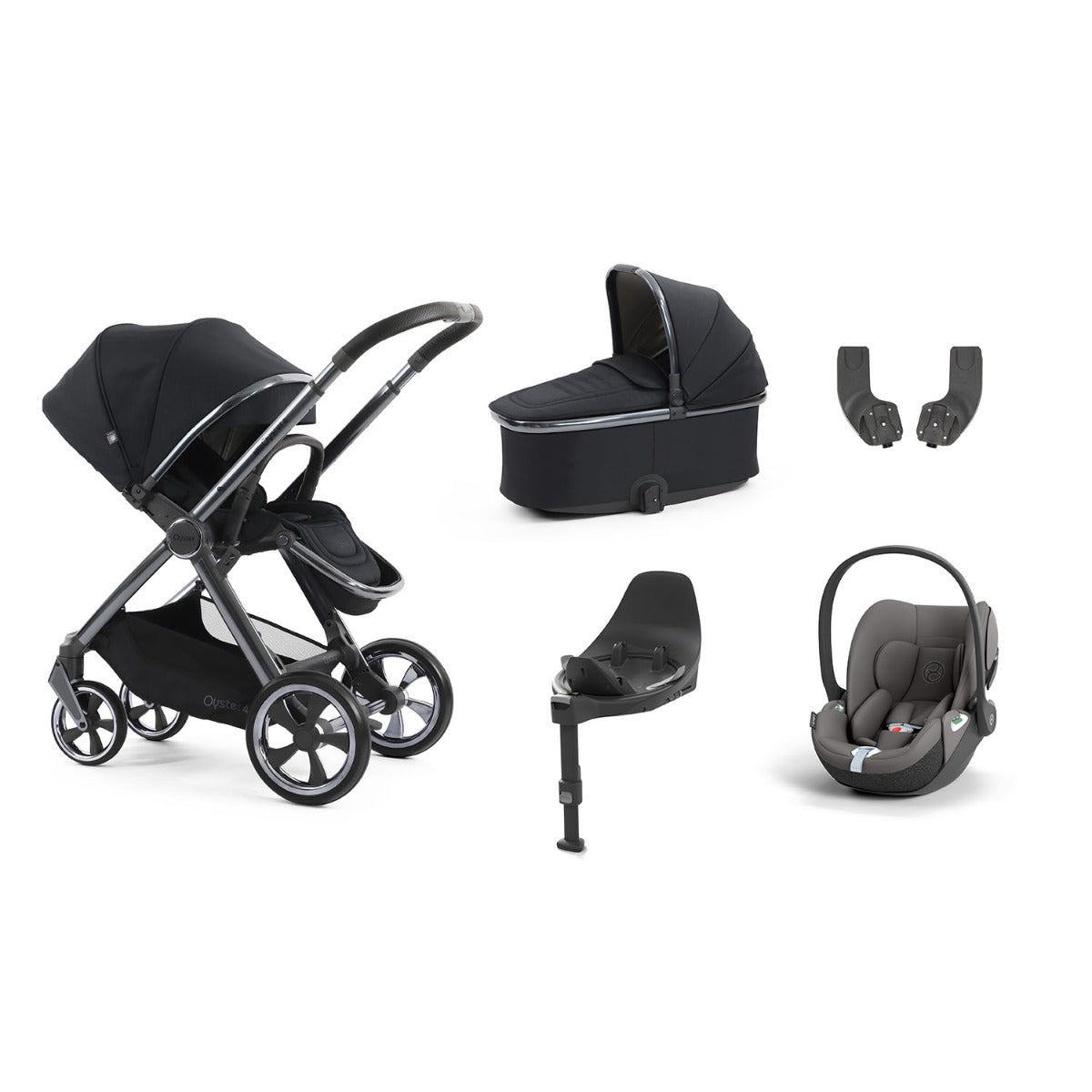 BabyStyle Oyster 4 Essential 5 Piece Cybex Cloud T Bundle - Carbonite