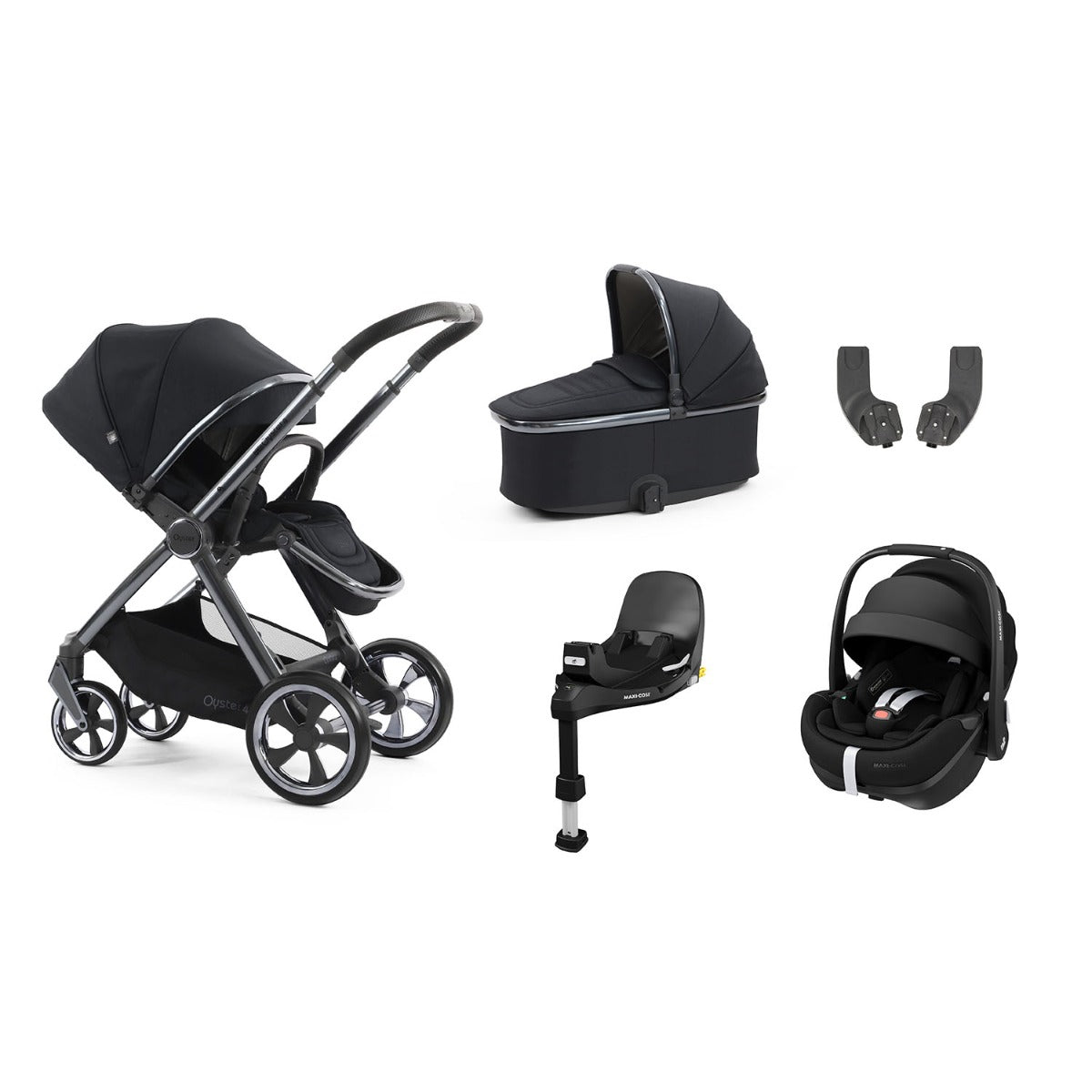 BabyStyle Oyster 4 Essential 5 Piece Maxi-Cosi Pebble 360 Pro2 Bundle - Carbonite