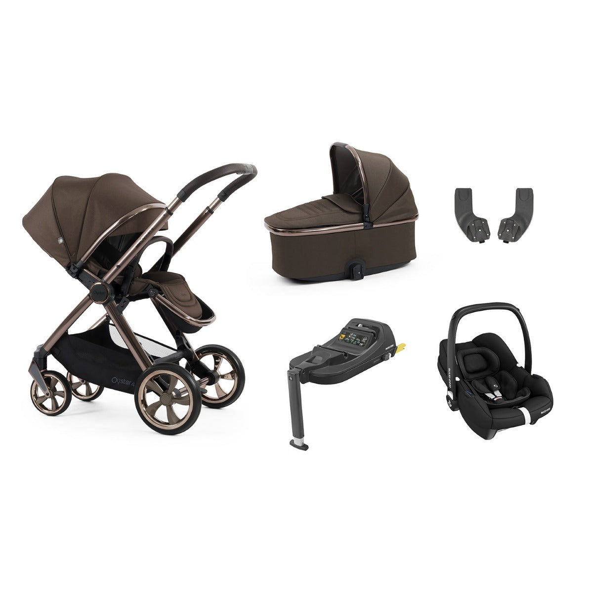 BabyStyle Oyster 4 Essential 5 Piece Maxi-Cosi Cabriofix i-Size Bundle - Chocolate Velvet