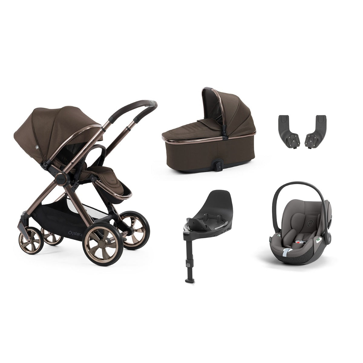 BabyStyle Oyster 4 Essential 5 Piece Cybex Cloud T Bundle - Chocolate Velvet