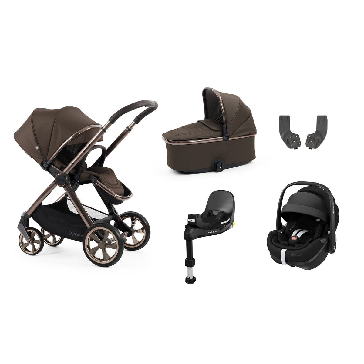 BabyStyle Oyster 4 Essential 5 Piece Maxi-Cosi Pebble 360 Pro2 Bundle - Chocolate Velvet