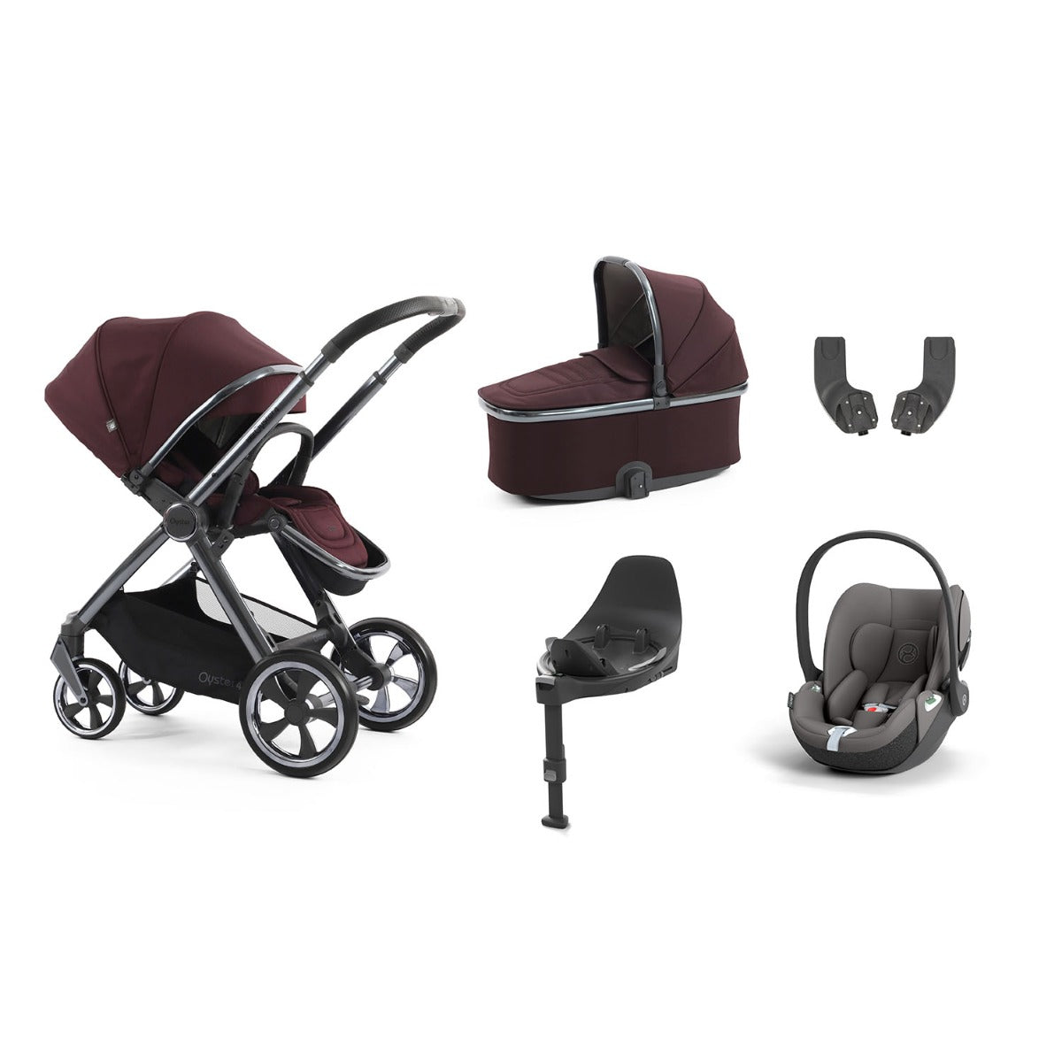 BabyStyle Oyster 4 Essential 5 Piece Cybex Cloud T Bundle - Mulberry