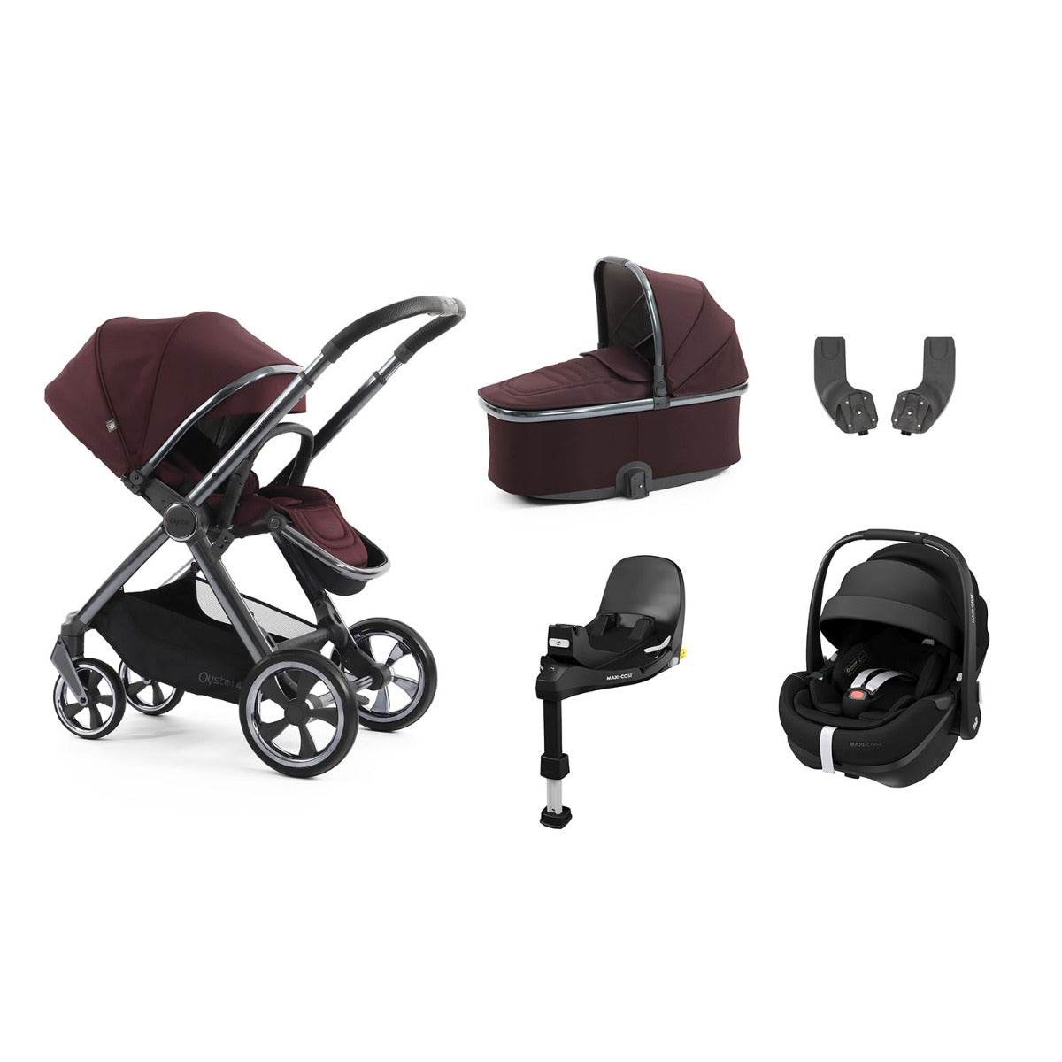 BabyStyle Oyster 4 Essential 5 Piece Maxi-Cosi Pebble 360 Pro2 Bundle - Mulberry