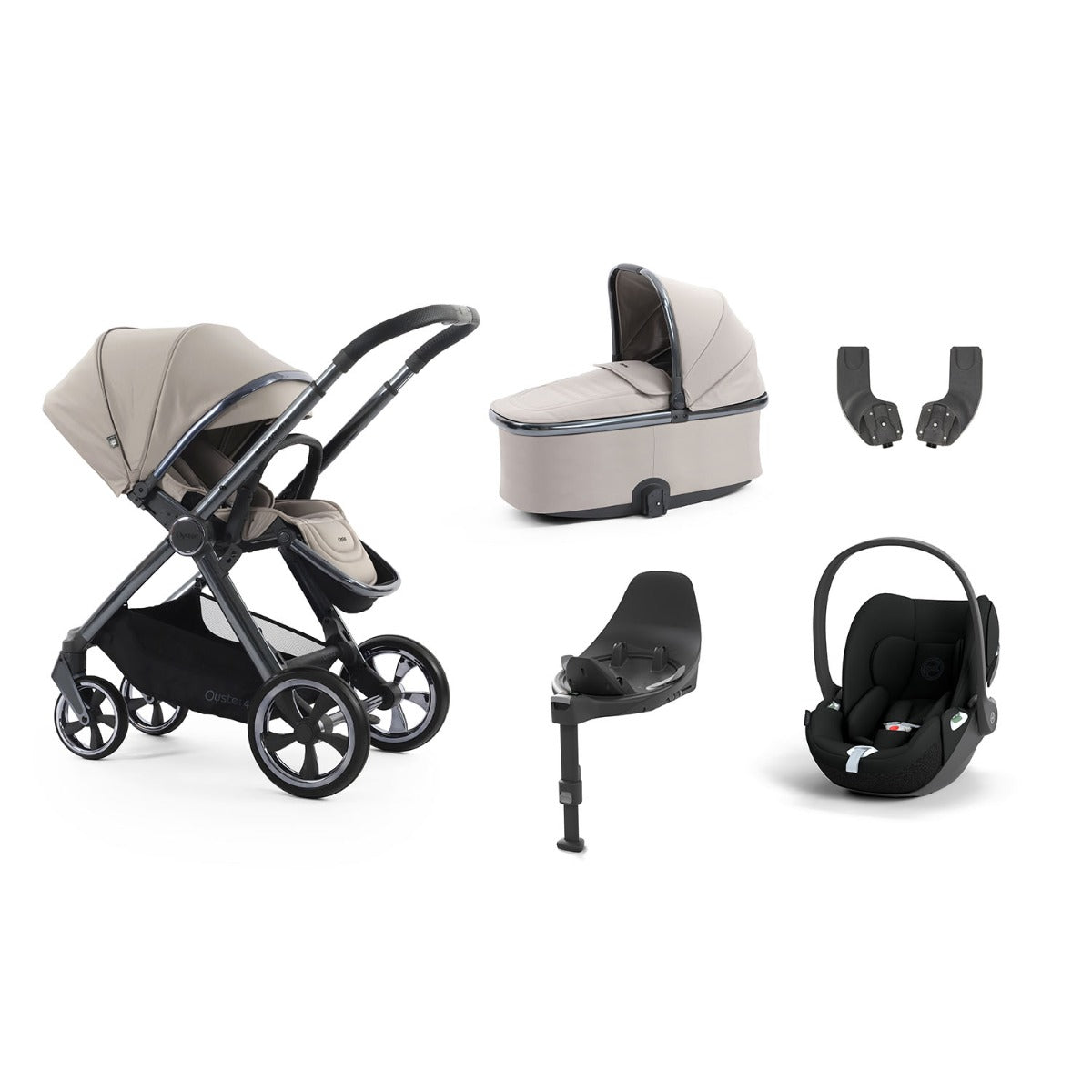 BabyStyle Oyster 4 Essential 5 Piece Cybex Cloud T Bundle - Stone