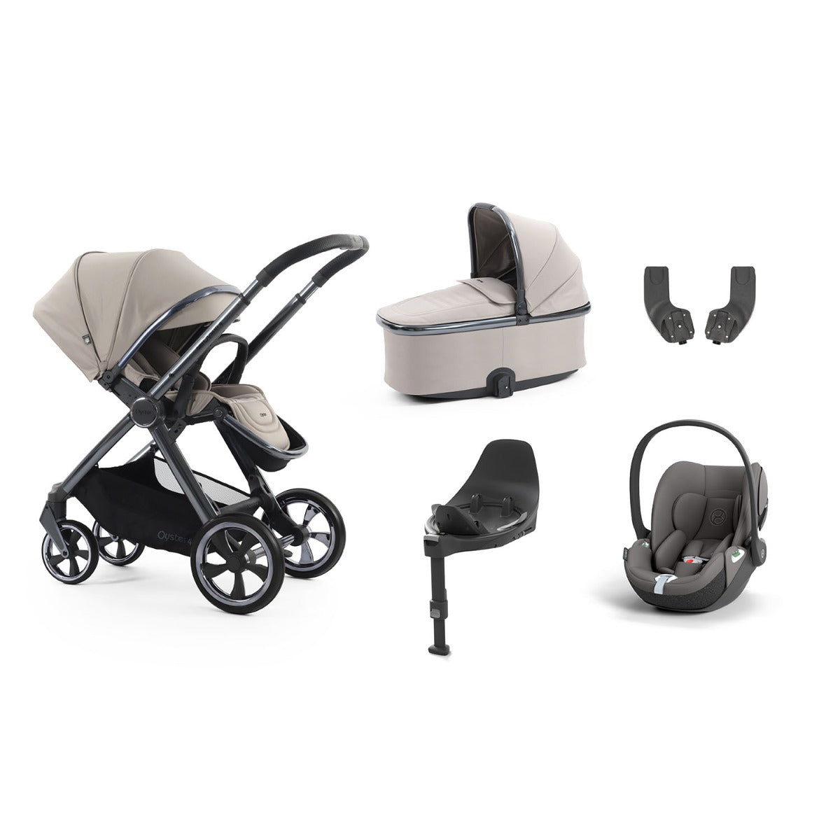 BabyStyle Oyster 4 Essential 5 Piece Cybex Cloud T Bundle - Stone