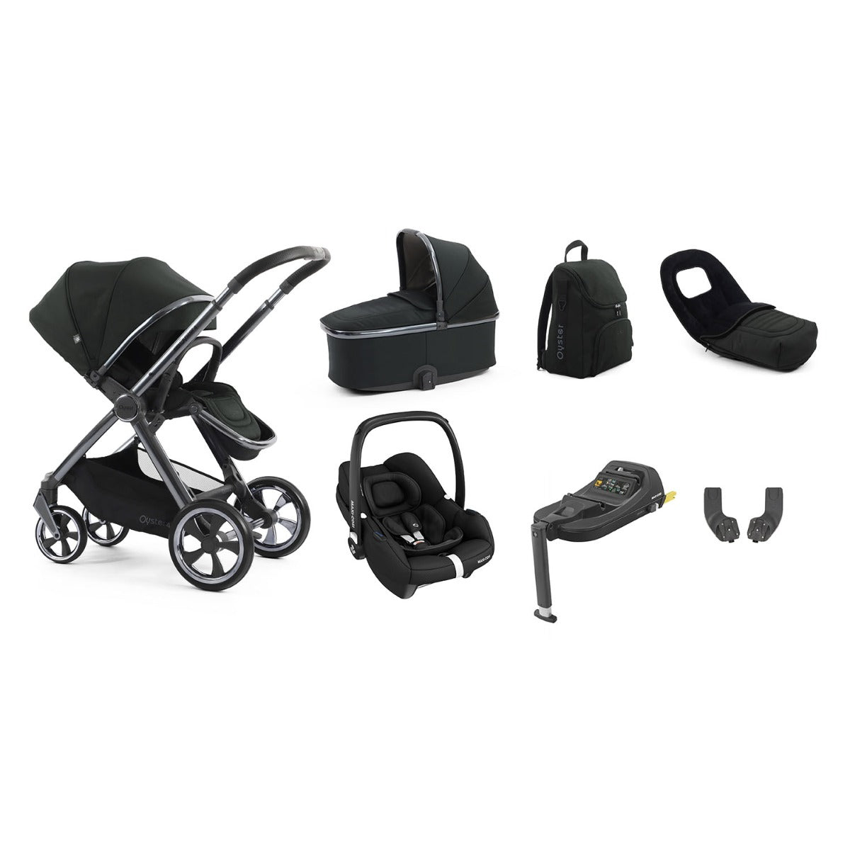 BabyStyle Oyster 4 Luxury 7 Piece Maxi-Cosi Cabriofix i-Size Bundle - Black Olive