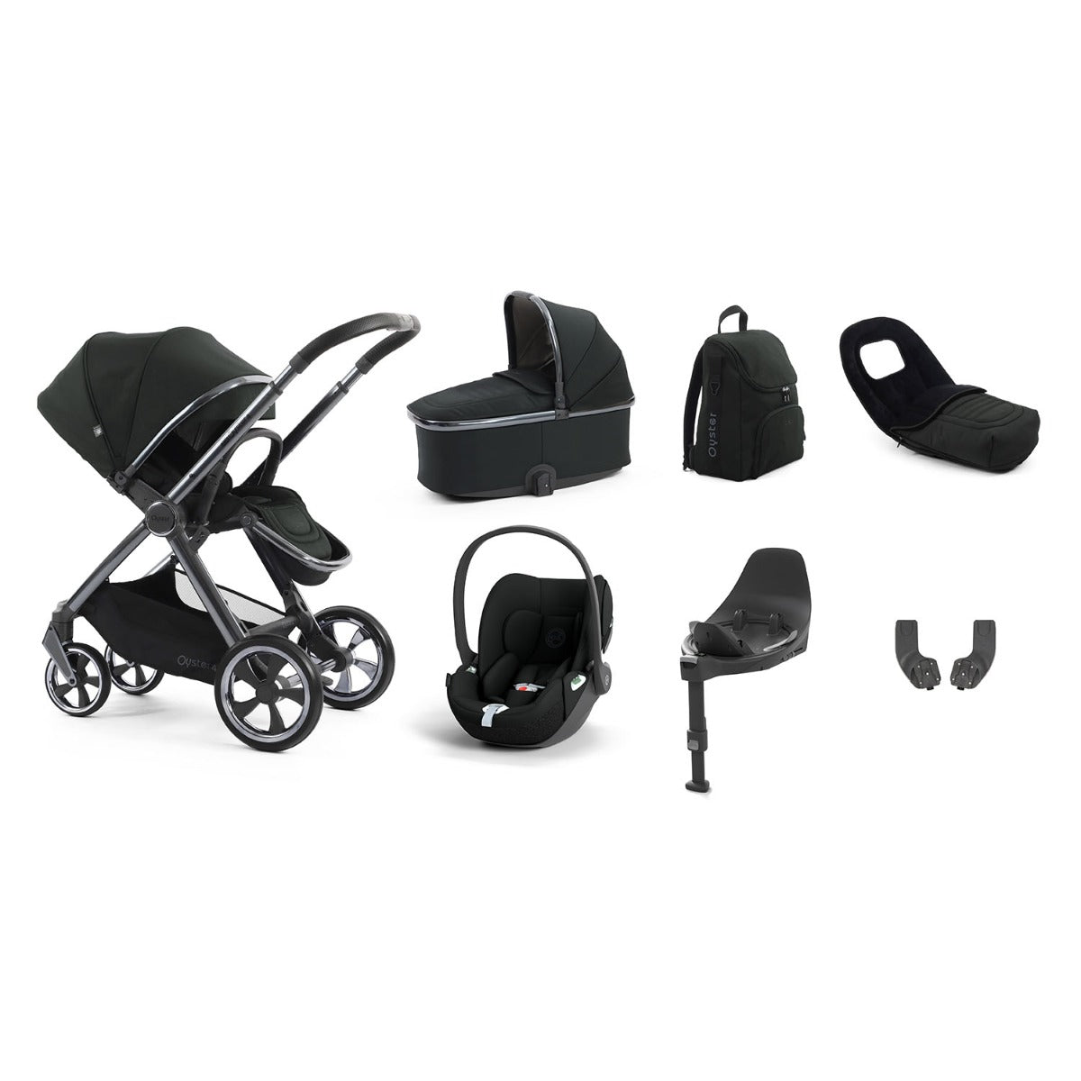 BabyStyle Oyster 4 Luxury 7 Piece Cybex Cloud T Bundle - Black Olive