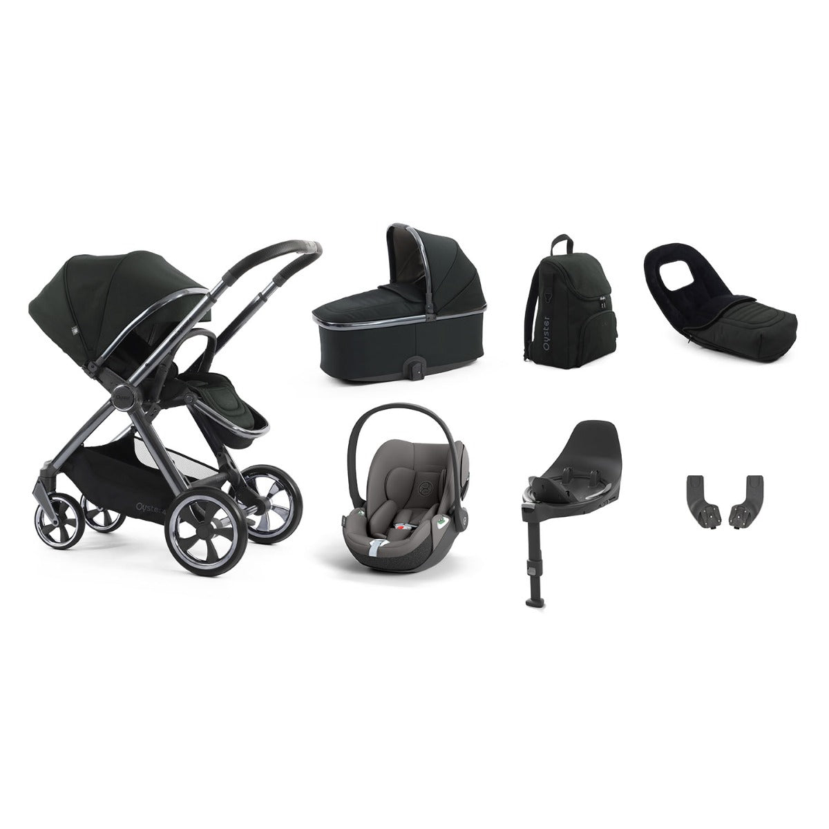 BabyStyle Oyster 4 Luxury 7 Piece Cybex Cloud T Bundle - Black Olive