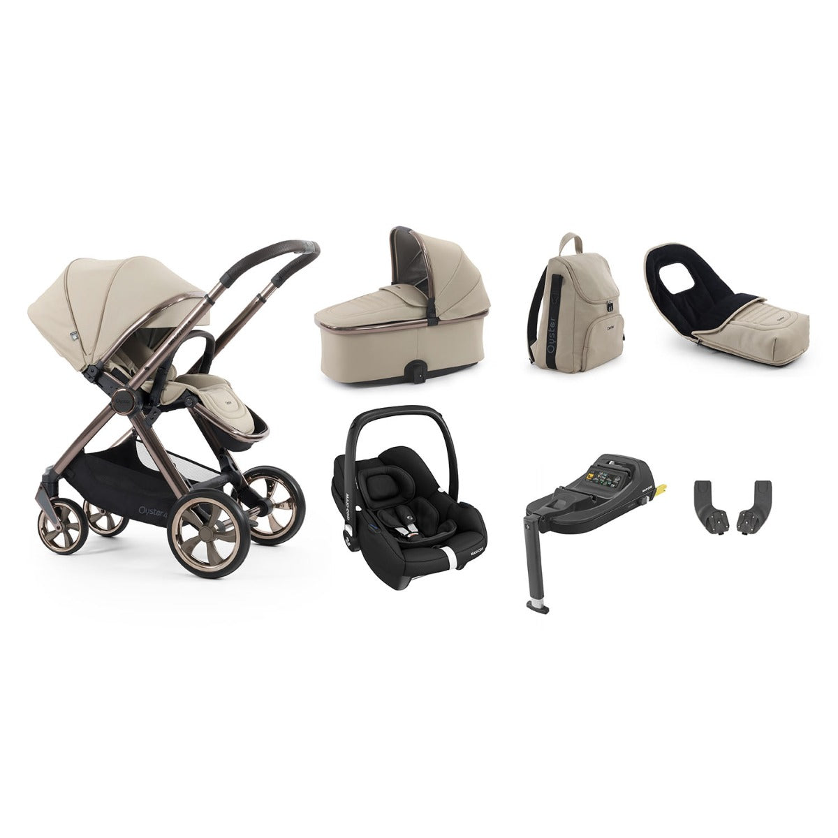 BabyStyle Oyster 4 Luxury 7 Piece Maxi-Cosi Cabriofix i-Size Bundle - Buttermilk