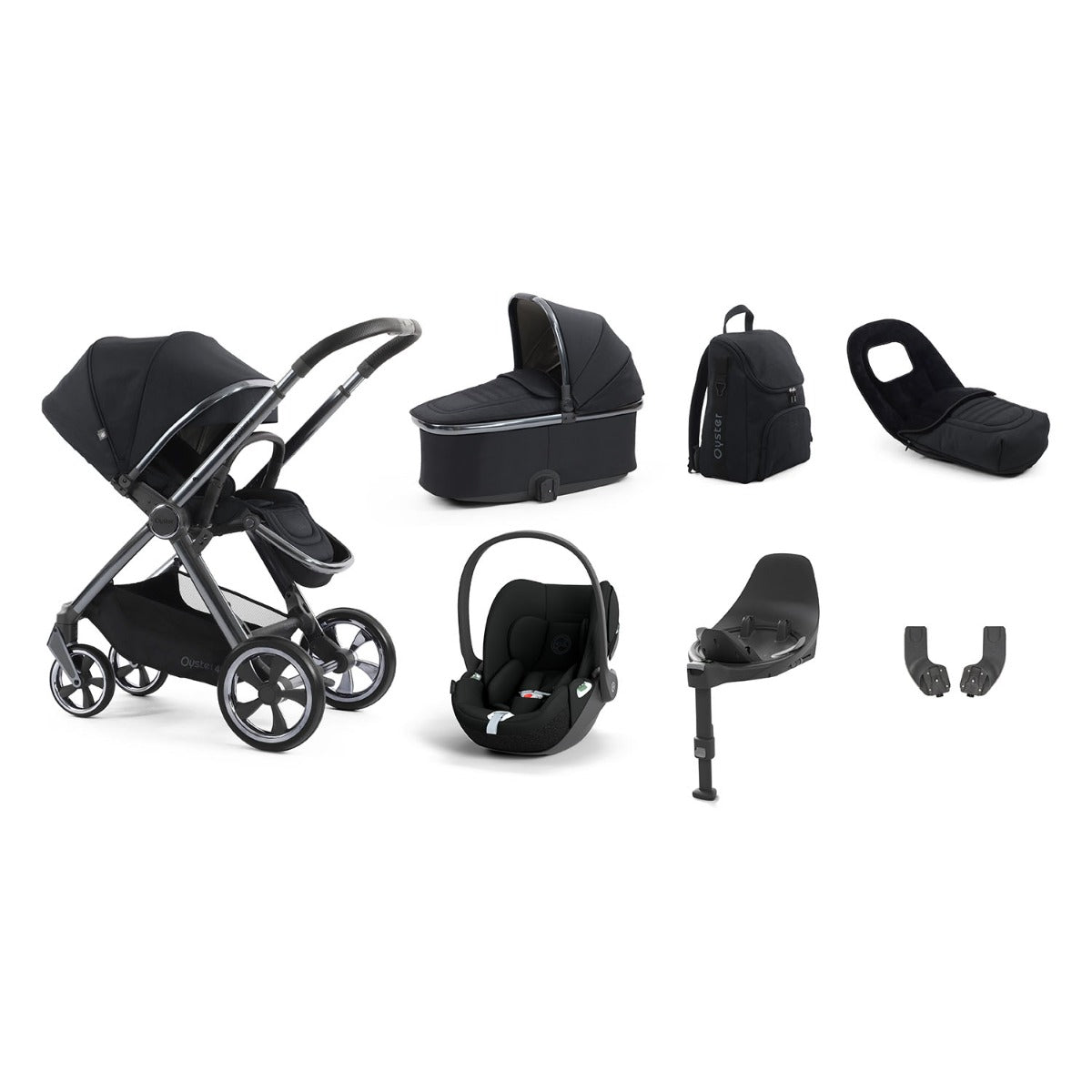 BabyStyle Oyster 4 Luxury 7 Piece Cybex Cloud T Bundle - Carbonite
