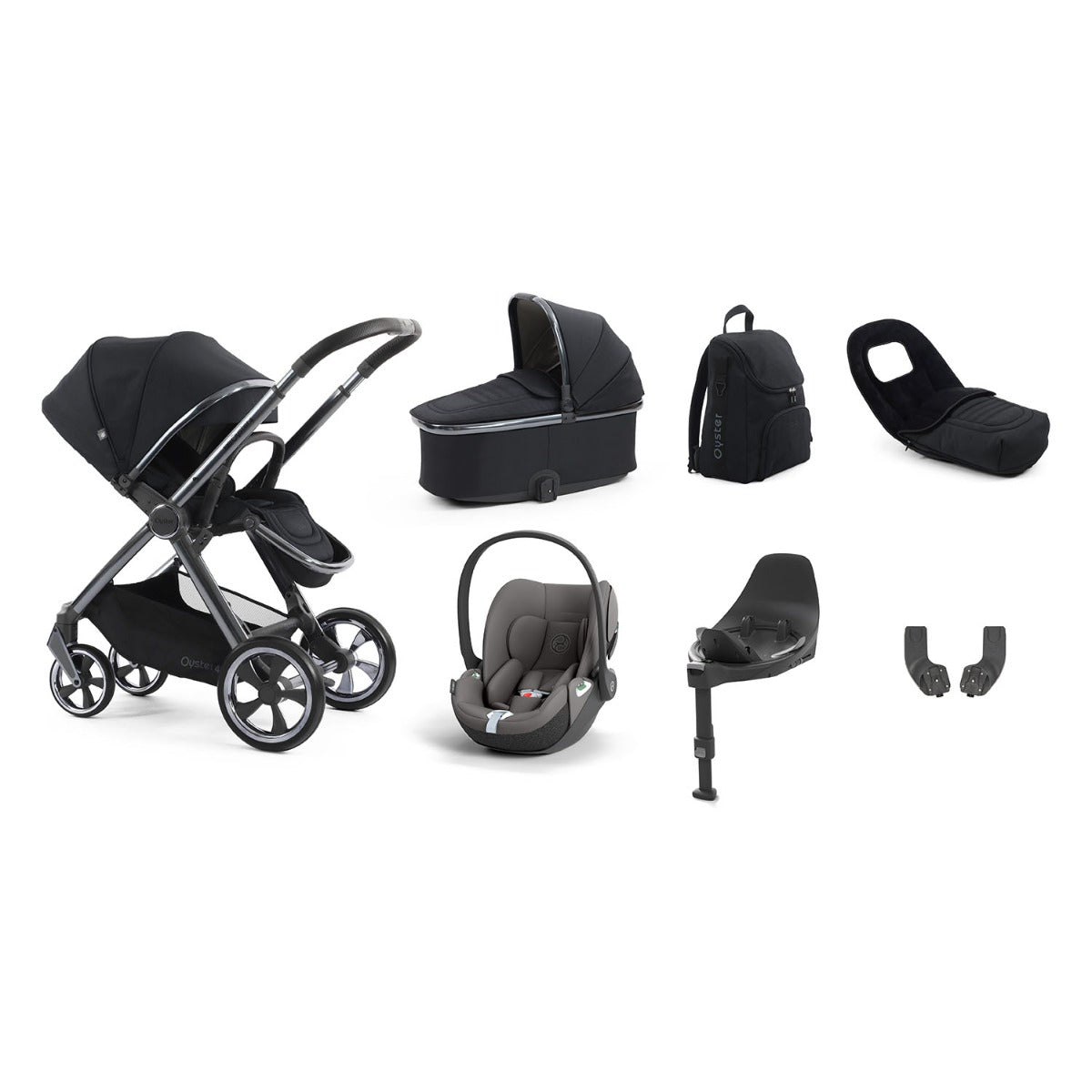 BabyStyle Oyster 4 Luxury 7 Piece Cybex Cloud T Bundle - Carbonite