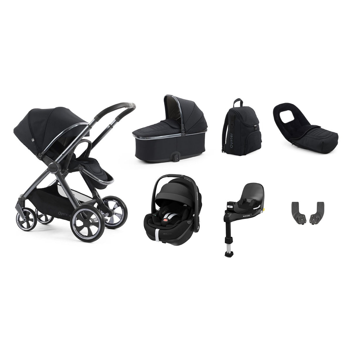 BabyStyle Oyster 4 Luxury 7 Piece Maxi-Cosi Pebble 360 Pro2 Bundle - Carbonite