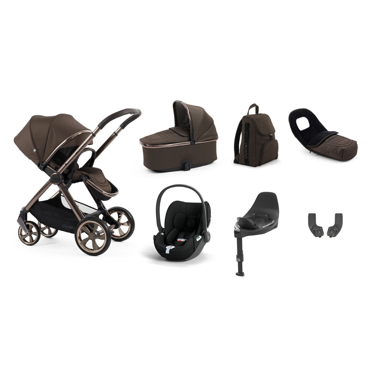 BabyStyle Oyster 4 Luxury 7 Piece Cybex Cloud T Bundle - Chocolate Velvet