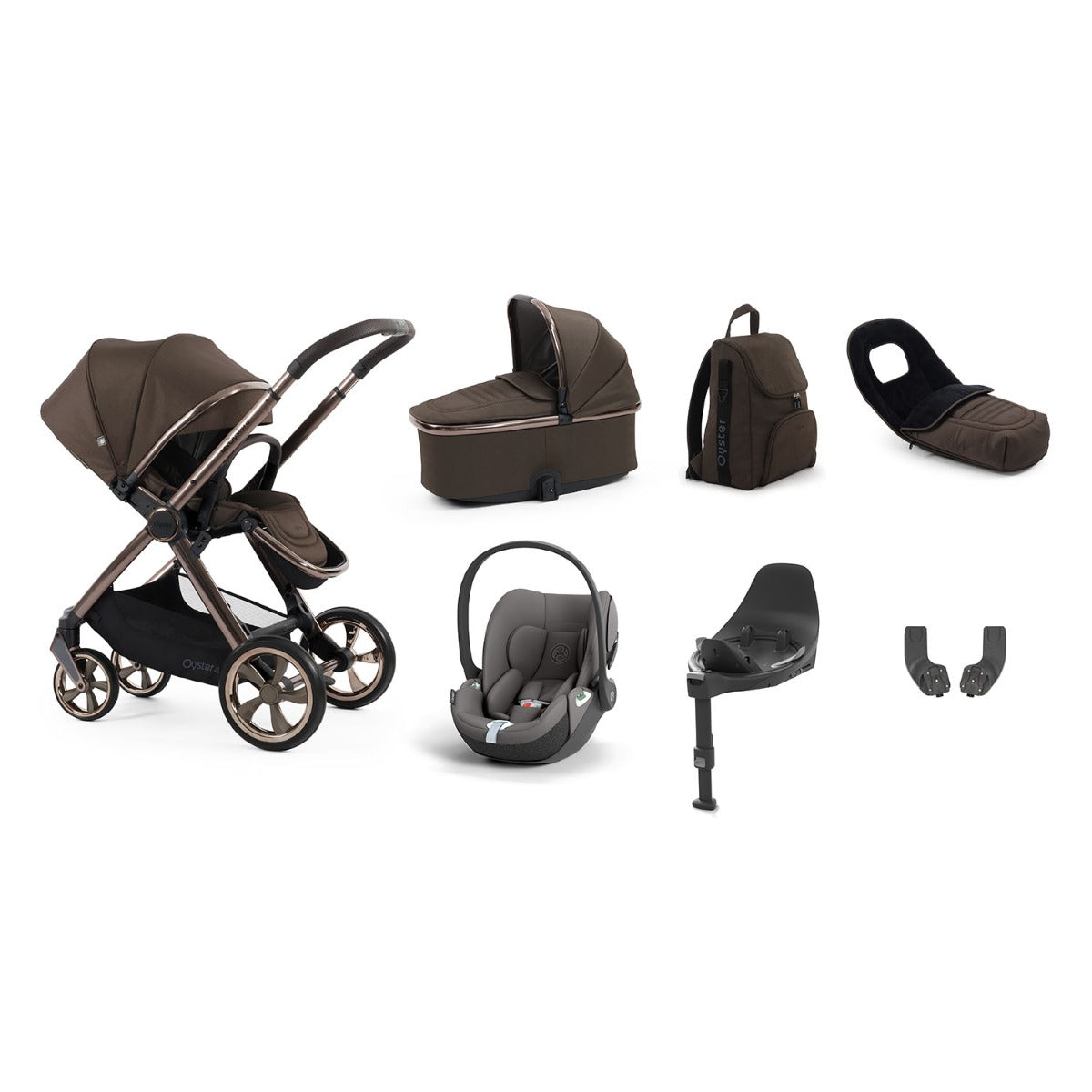 BabyStyle Oyster 4 Luxury 7 Piece Cybex Cloud T Bundle - Chocolate Velvet