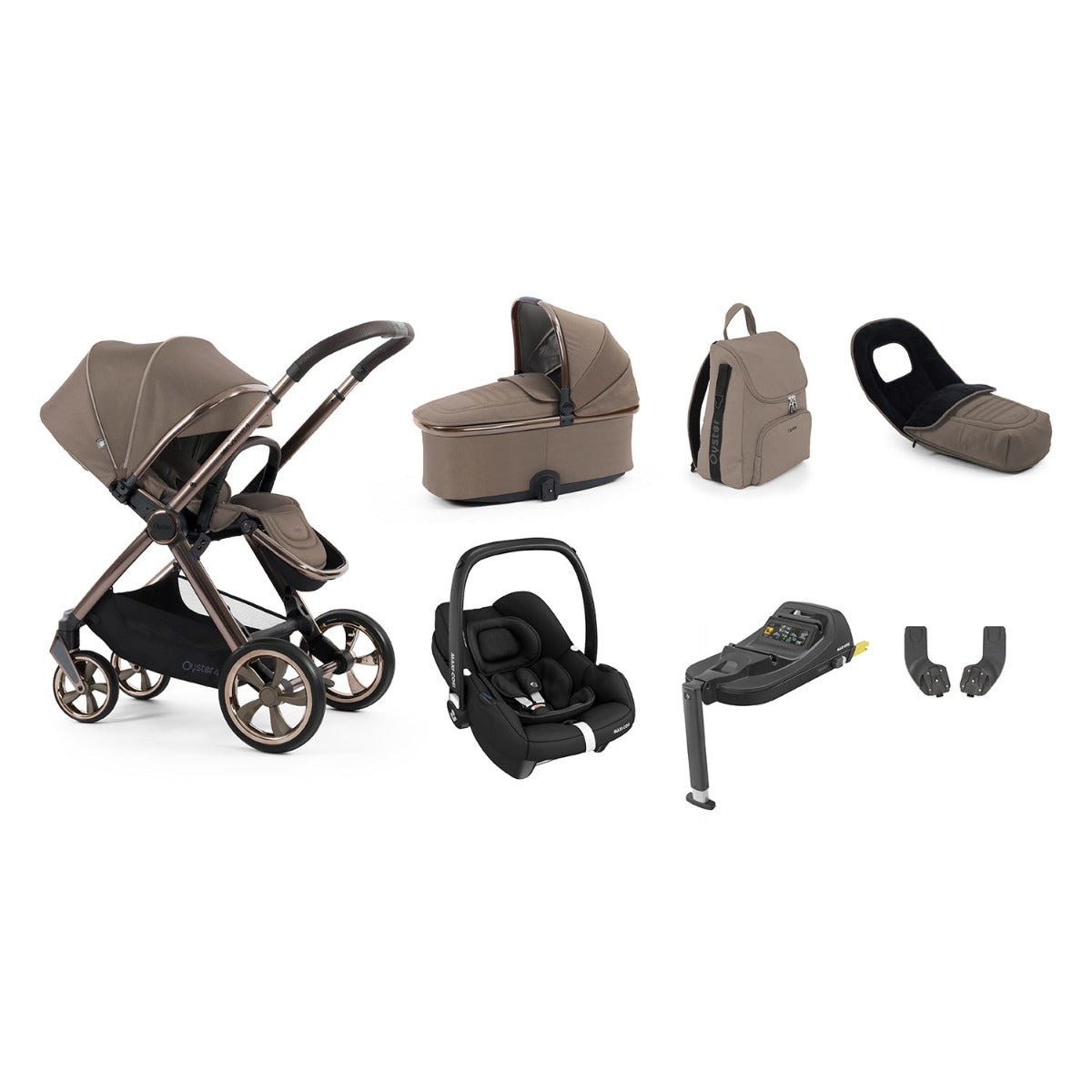 BabyStyle Oyster 4 Luxury 7 Piece Maxi-Cosi Cabriofix i-Size Bundle - Mink