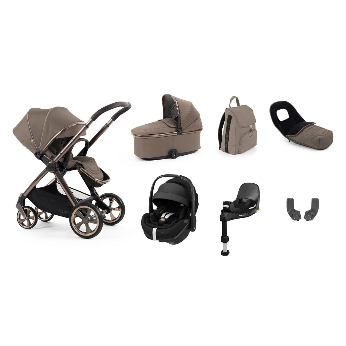 BabyStyle Oyster 4 Luxury 7 Piece Maxi-Cosi Pebble 360 Pro2 Bundle - Mink