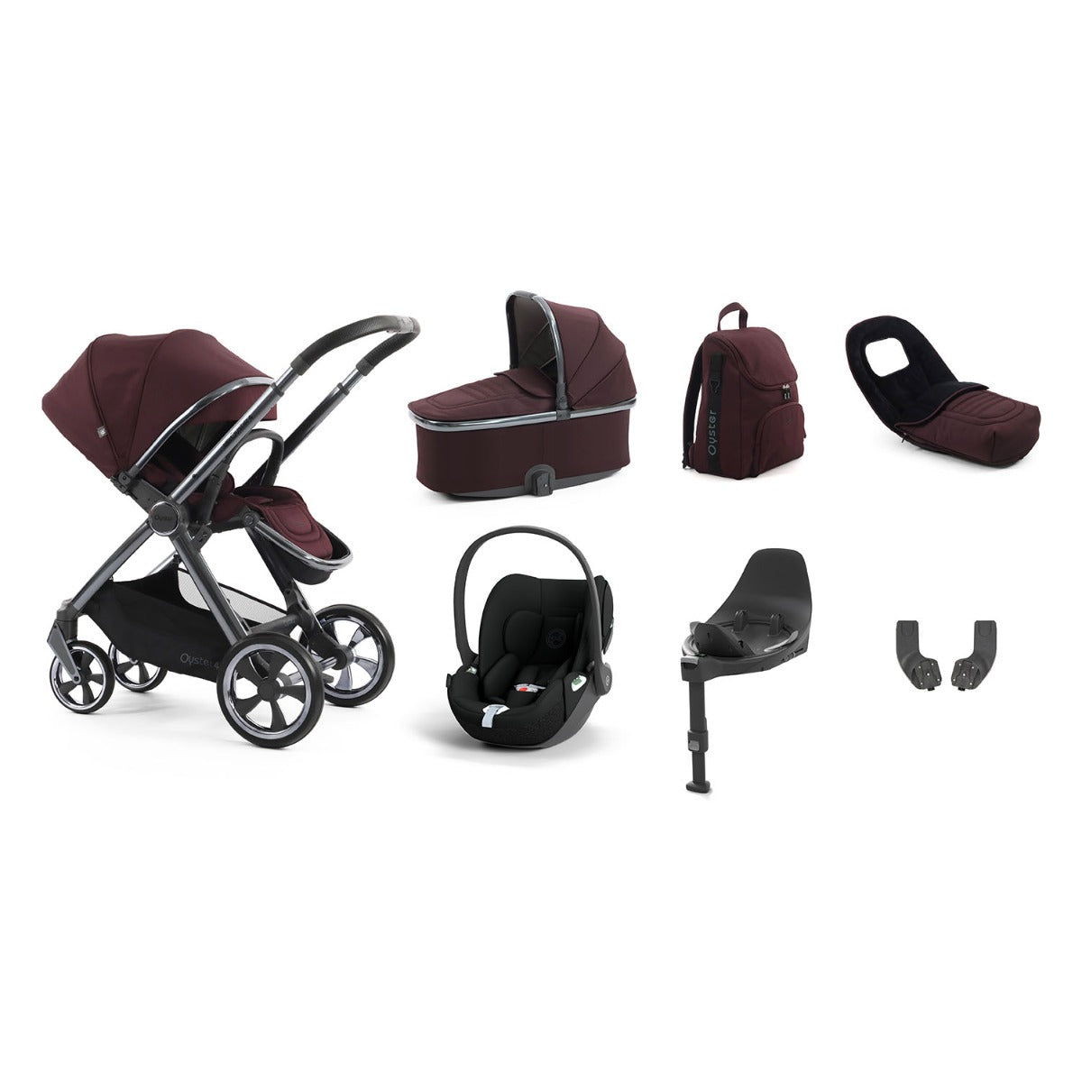 BabyStyle Oyster 4 Luxury 7 Piece Cybex Cloud T Bundle - Mulberry