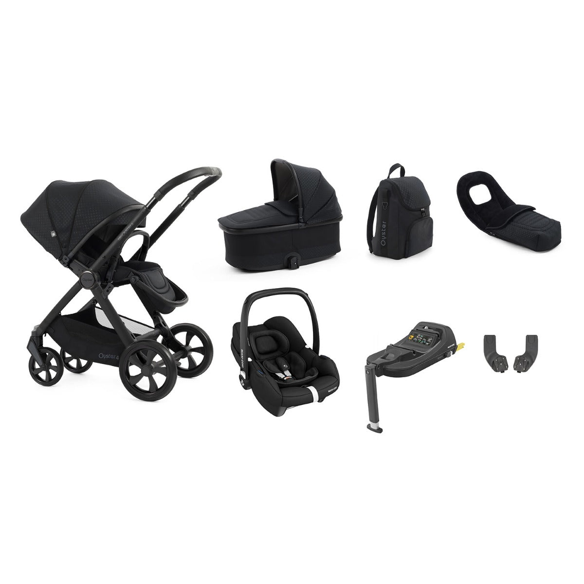 BabyStyle Oyster 4 Luxury 7 Piece Maxi-Cosi Cabriofix i-Size Bundle - Raven