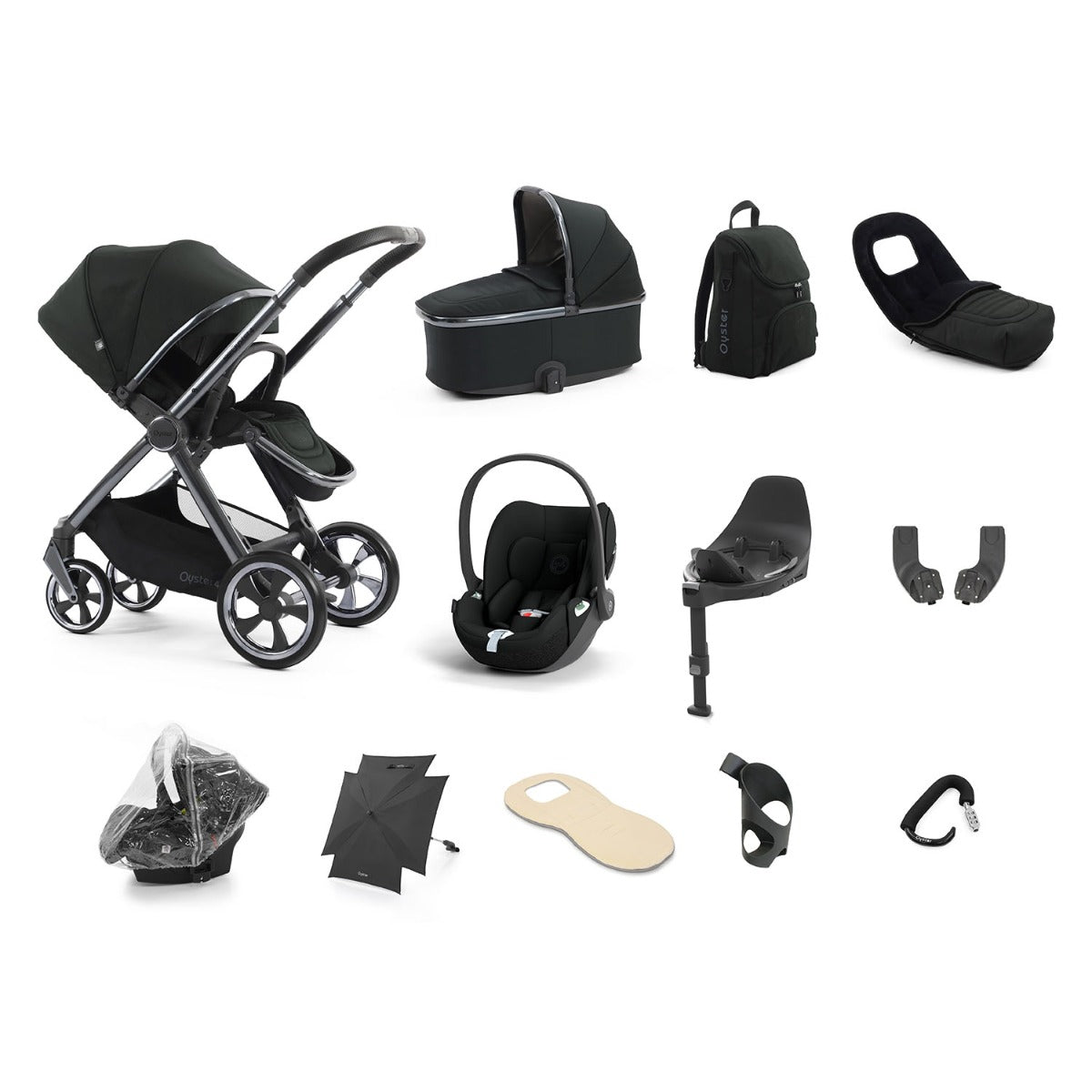BabyStyle Oyster 4 Ultimate 12 Piece Cybex Cloud T Bundle - Black Olive