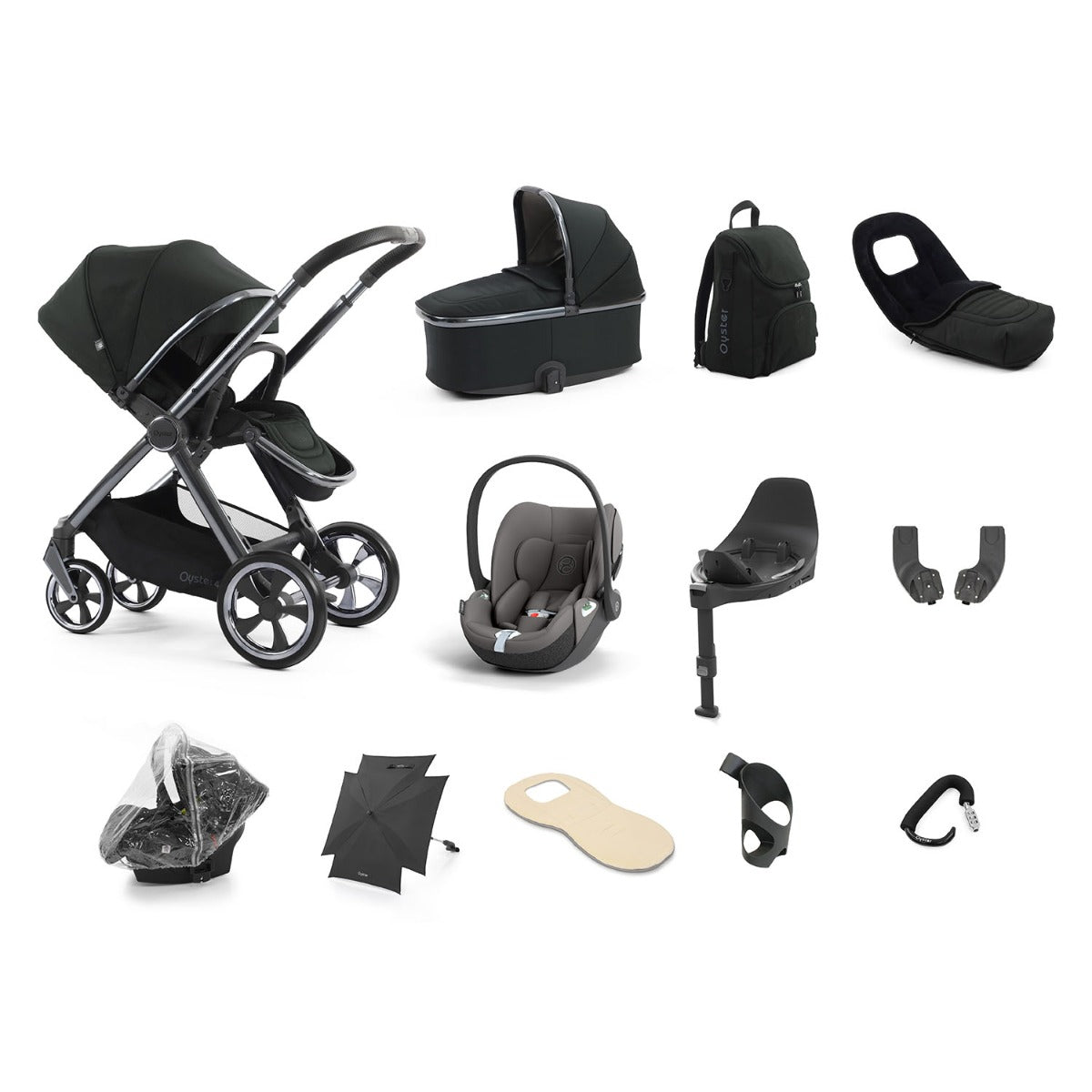 BabyStyle Oyster 4 Ultimate 12 Piece Cybex Cloud T Bundle - Black Olive
