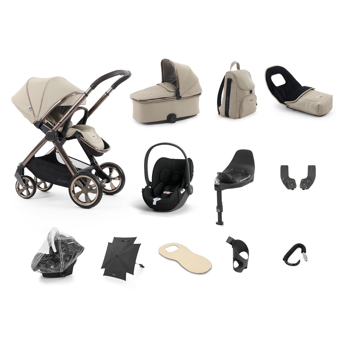 BabyStyle Oyster 4 Ultimate 12 Piece Cybex Cloud T Bundle - Buttermilk