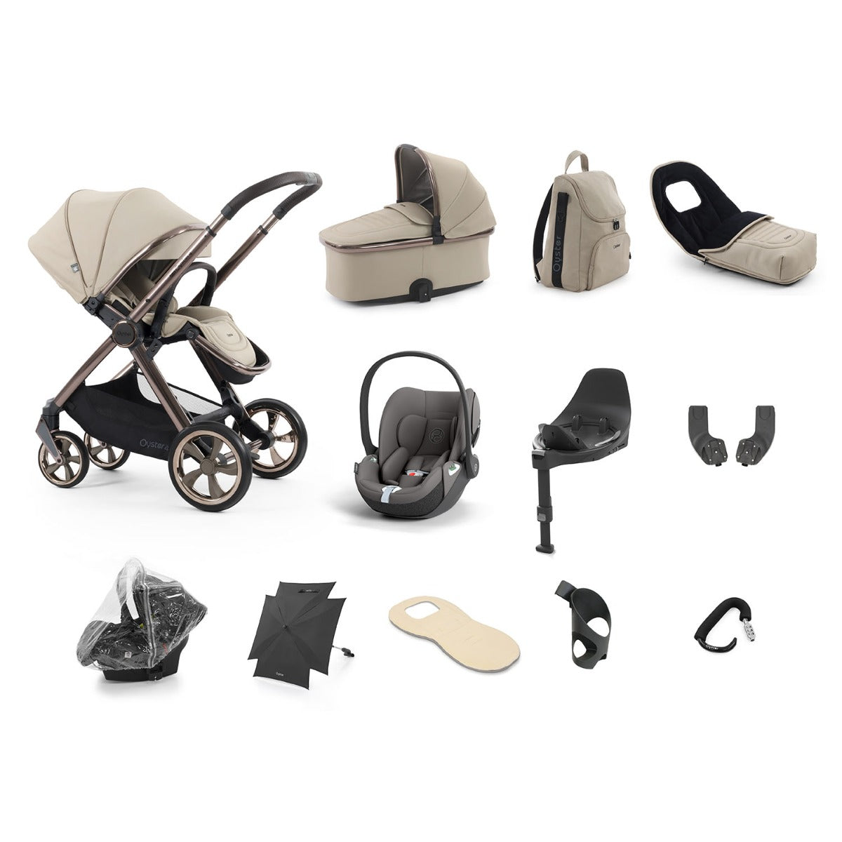 BabyStyle Oyster 4 Ultimate 12 Piece Cybex Cloud T Bundle - Buttermilk