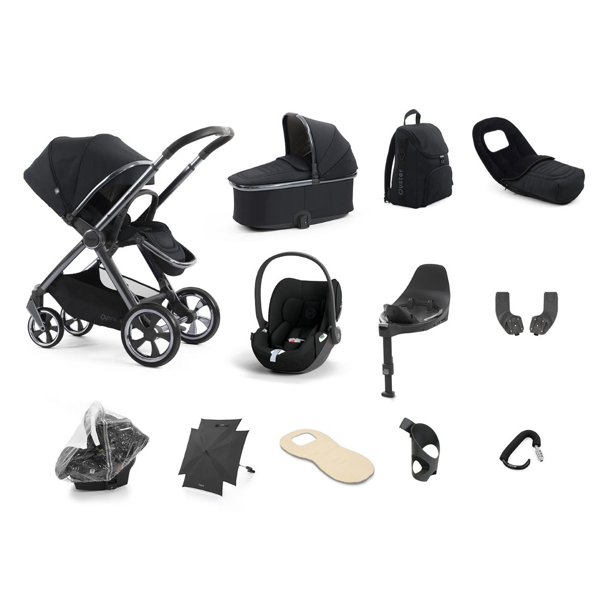 BabyStyle Oyster 4 Ultimate 12 Piece Cybex Cloud T Bundle - Carbonite