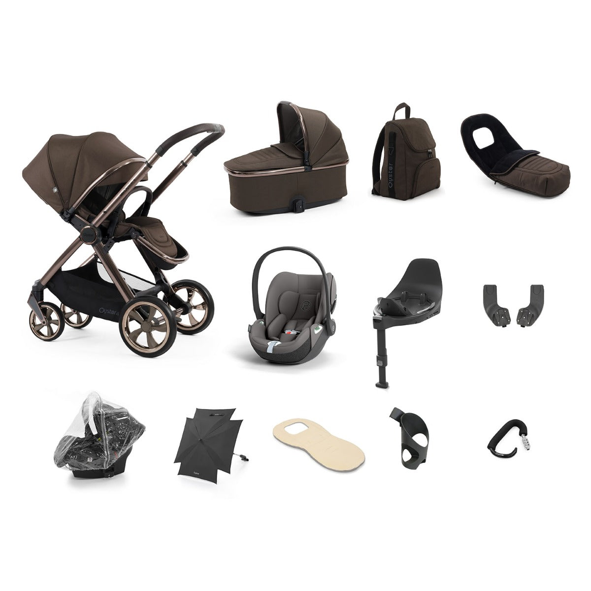 BabyStyle Oyster 4 Ultimate 12 Piece Cybex Cloud T Bundle - Chocolate Velvet